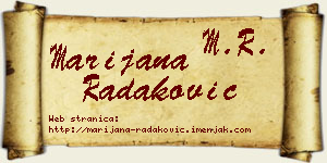 Marijana Radaković vizit kartica